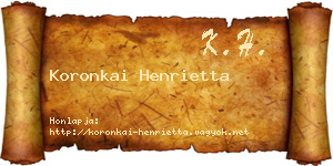 Koronkai Henrietta névjegykártya