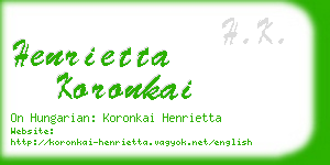 henrietta koronkai business card